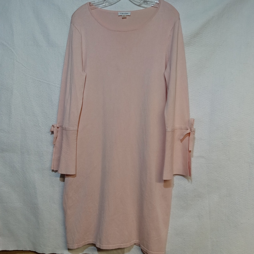 Calvin Klein Women's Sweater Dress Size XL Soft Blush Pink Long Sleeve